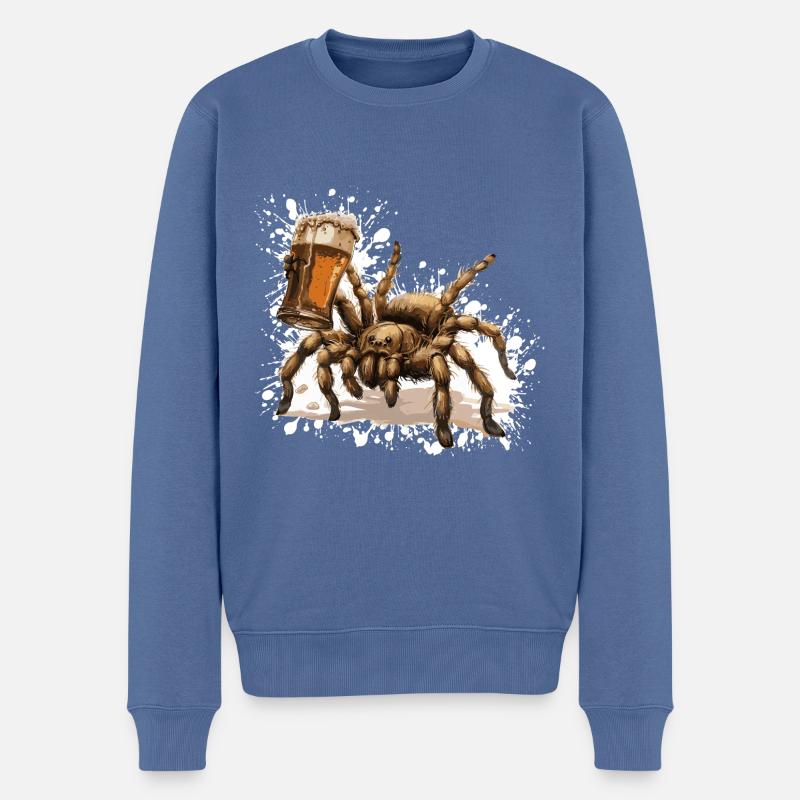 Tarantula Bier Lustig - Männer Premium Bio Pullover - Taubenblau