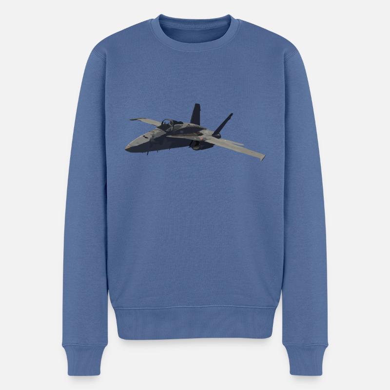 F-18 - Männer Premium Bio Pullover - Taubenblau
