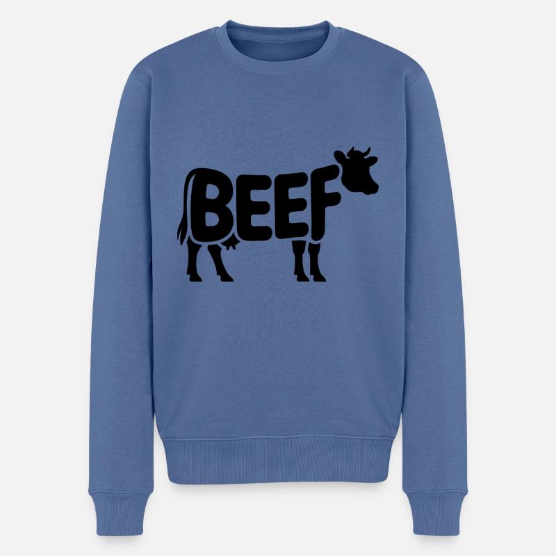 RINDFLEISCH - Cool Meat Logo - Männer Premium Bio Pullover - Taubenblau