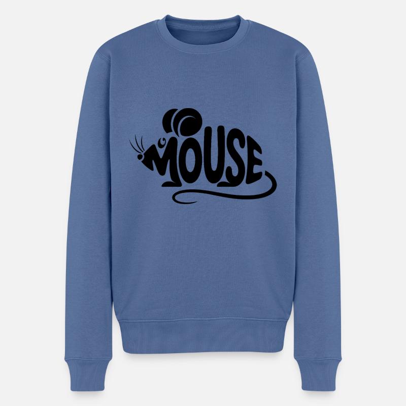 Souris - Logo d’oiseau cool - Pull Premium bio Homme - bleu pigeon