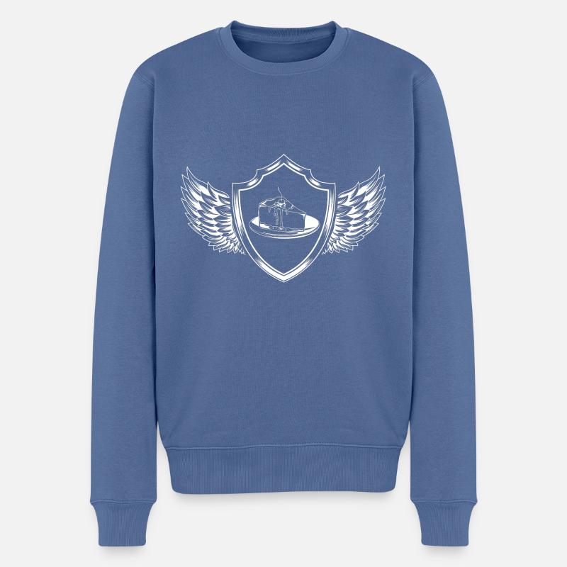 Käsekuchen Backen Wappen - Männer Premium Bio Pullover - Taubenblau