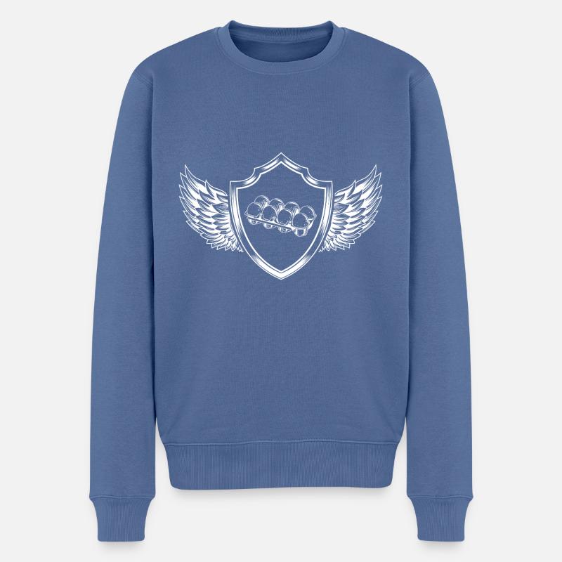 Eier Wappen - Männer Premium Bio Pullover - Taubenblau