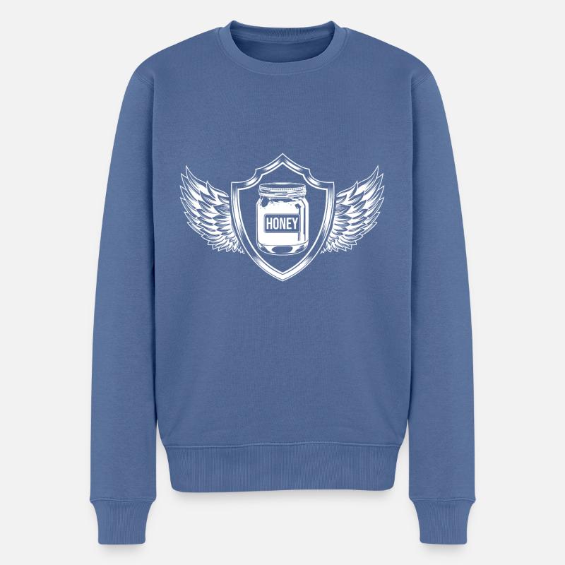 Honig Wappen Imker - Männer Premium Bio Pullover - Taubenblau
