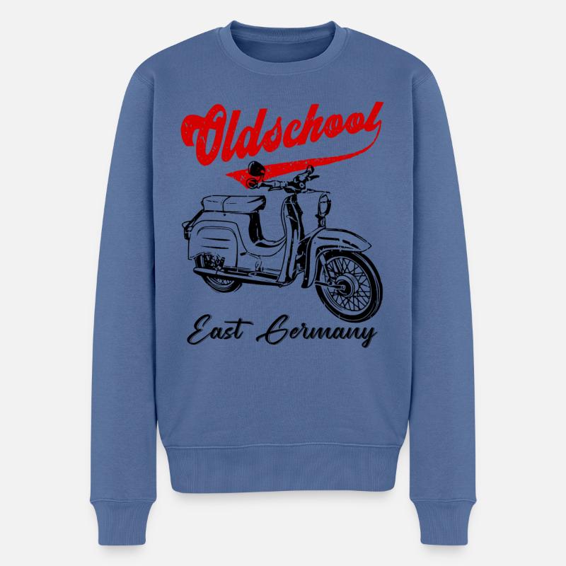 Simson Schwalbe Moped Mokick DDR Kult - Männer Premium Bio Pullover - Taubenblau