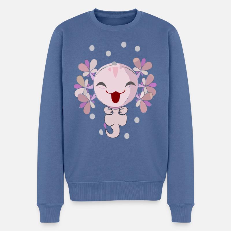 Axolotl - Männer Premium Bio Pullover - Taubenblau