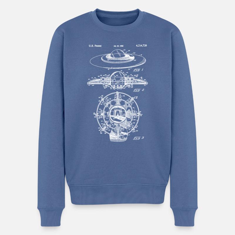 UFO Flying Saucer - Pull Premium bio Homme - bleu pigeon