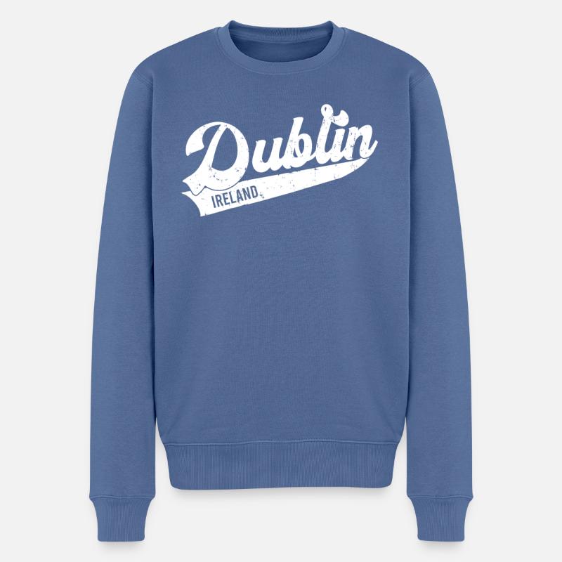 Dublin,Ireland - Pull Premium bio Homme - bleu pigeon