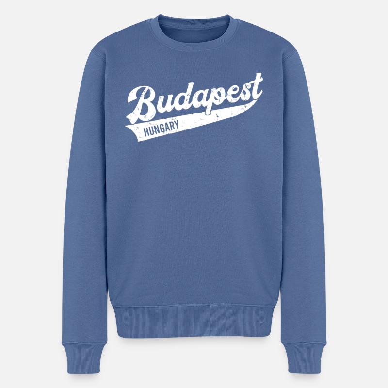 Budapest,Hungary - Pull Premium bio Homme - bleu pigeon