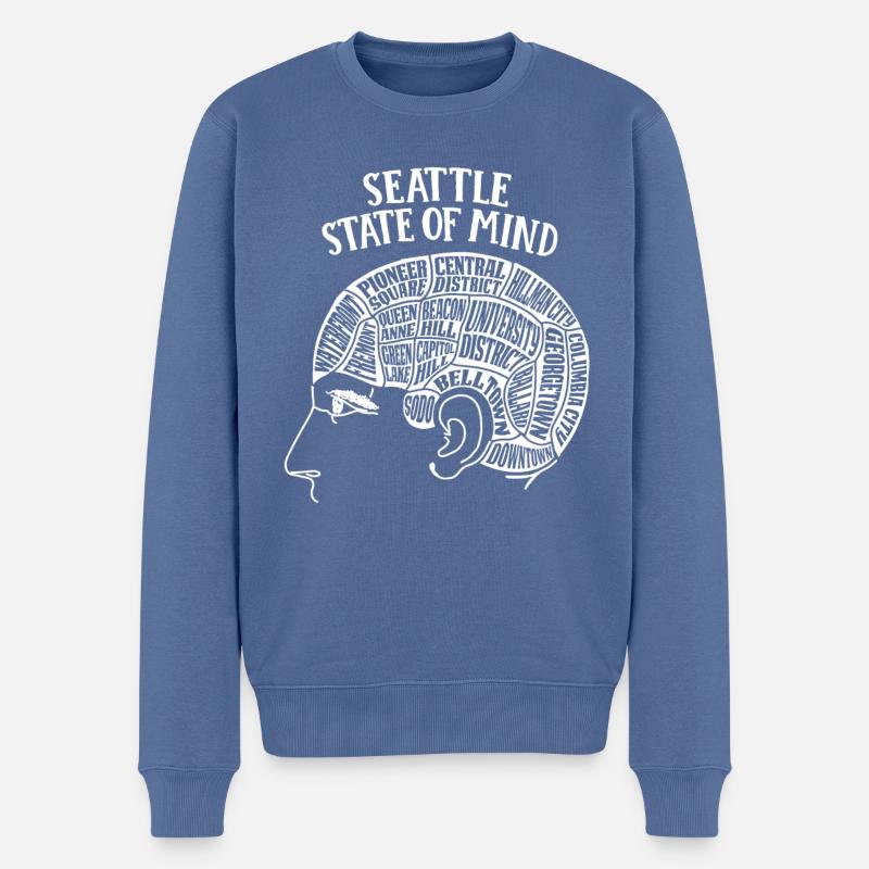 Seattle Washington State of Mind - Männer Premium Bio Pullover - Taubenblau