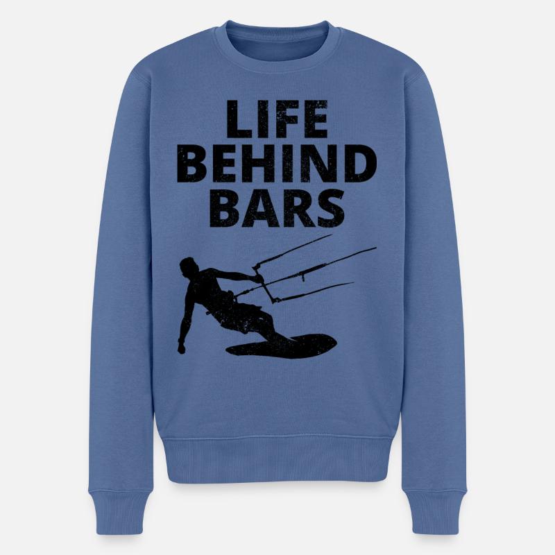 Kitesurfen Kitesurfen Kiteboarding Kiteboarder - Männer Premium Bio Pullover - Taubenblau