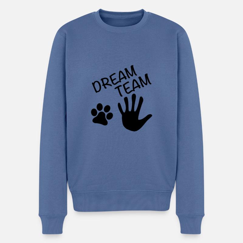 Patte de main de l'équipe de rêve - Pull Premium bio Homme - bleu pigeon