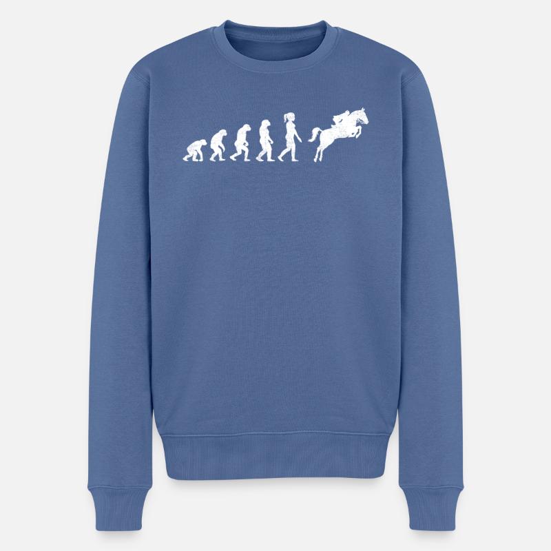 Evolution Équitation - Pull Premium bio Homme - bleu pigeon