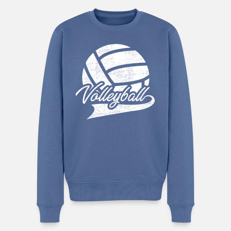 Volleyball - Männer Premium Bio Pullover - Taubenblau