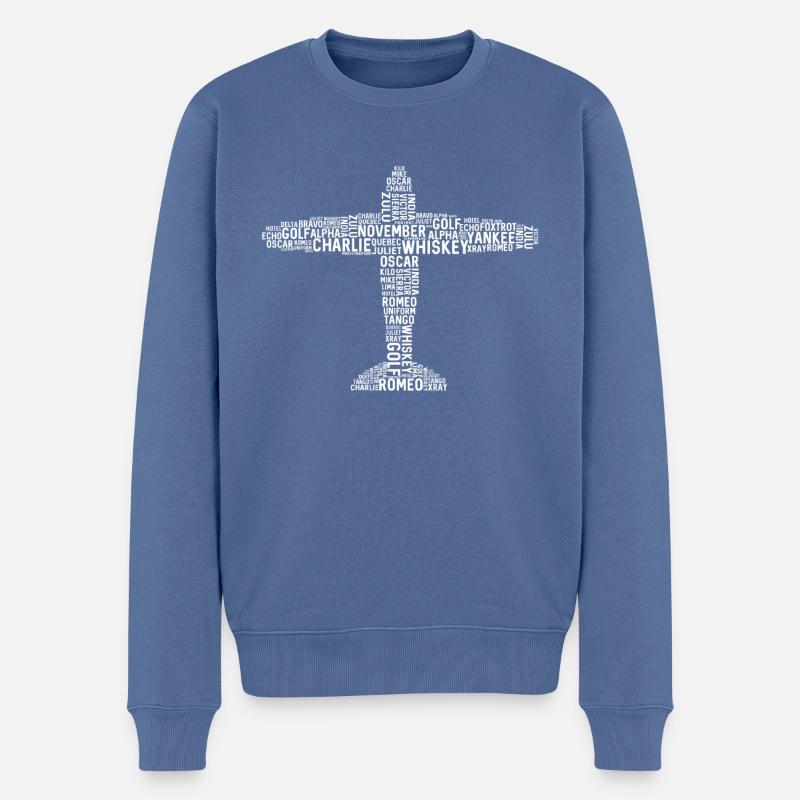 Alpha Tango Hôtel Pilote - Pull Premium bio Homme - bleu pigeon