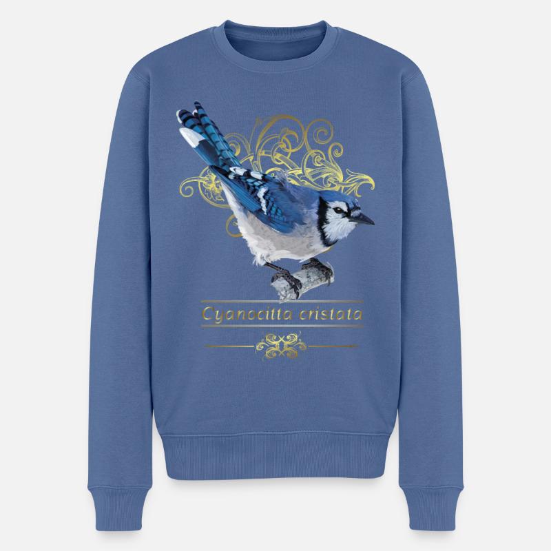 Blaue Chara - Männer Premium Bio Pullover - Taubenblau
