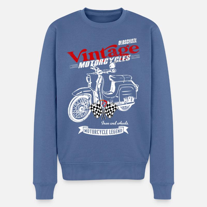 Simson Schwalbe DDR Moped - Männer Premium Bio Pullover - Taubenblau