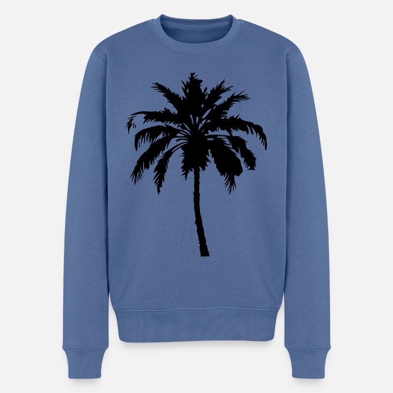 Palme Silhouette Symbol - Männer Premium Bio Pullover - Taubenblau