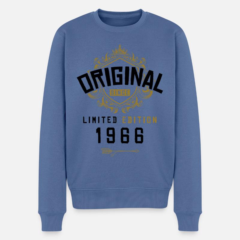 1966 Anniversaire en édition limitée - Pull Premium bio Homme - bleu pigeon