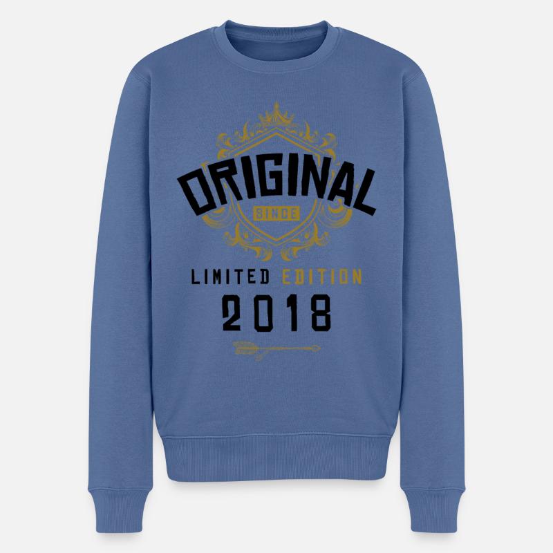 Anniversaire édition limitée 2018 - Pull Premium bio Homme - bleu pigeon