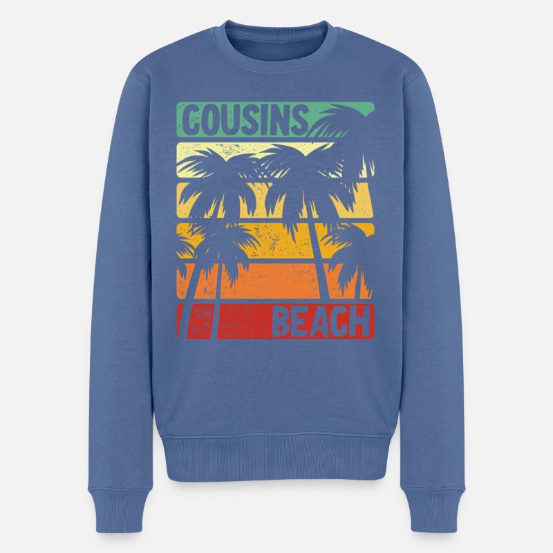 Cousins Beach - Männer Premium Bio Pullover - Taubenblau