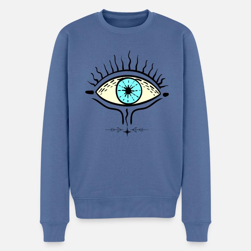 EYE - Männer Premium Bio Pullover - Taubenblau