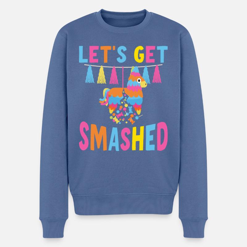 Faisons smashed Pinata - Pull Premium bio Homme - bleu pigeon