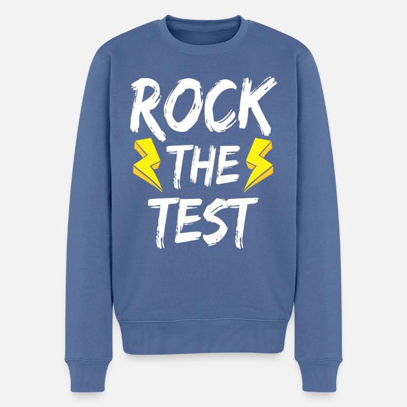 Faire basculer le test - Pull Premium bio Homme - bleu pigeon