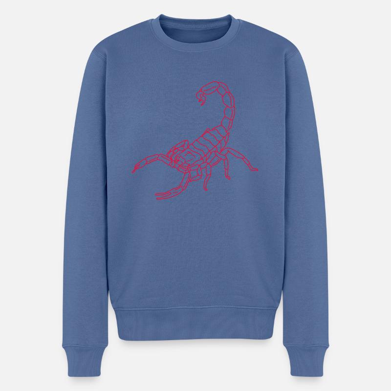Skorpion - Männer Premium Bio Pullover - Taubenblau