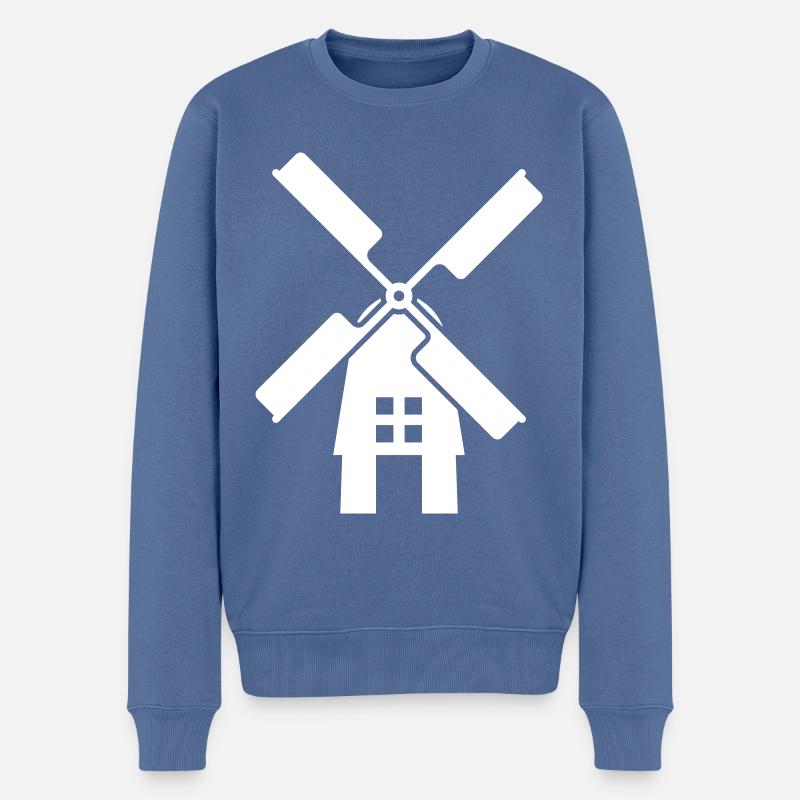 Moulin à vent Ivon Silhouette - Pull Premium bio Homme - bleu pigeon