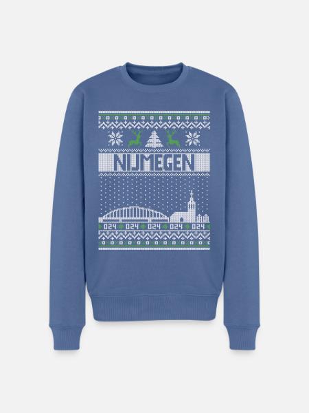 Falscher Weihnachtspullover Nijmegen - Männer Premium Bio Pullover - Taubenblau