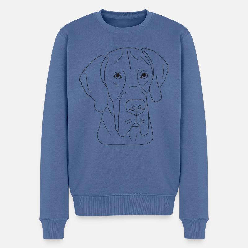 Deutsche Dogge - Männer Premium Bio Pullover - Taubenblau