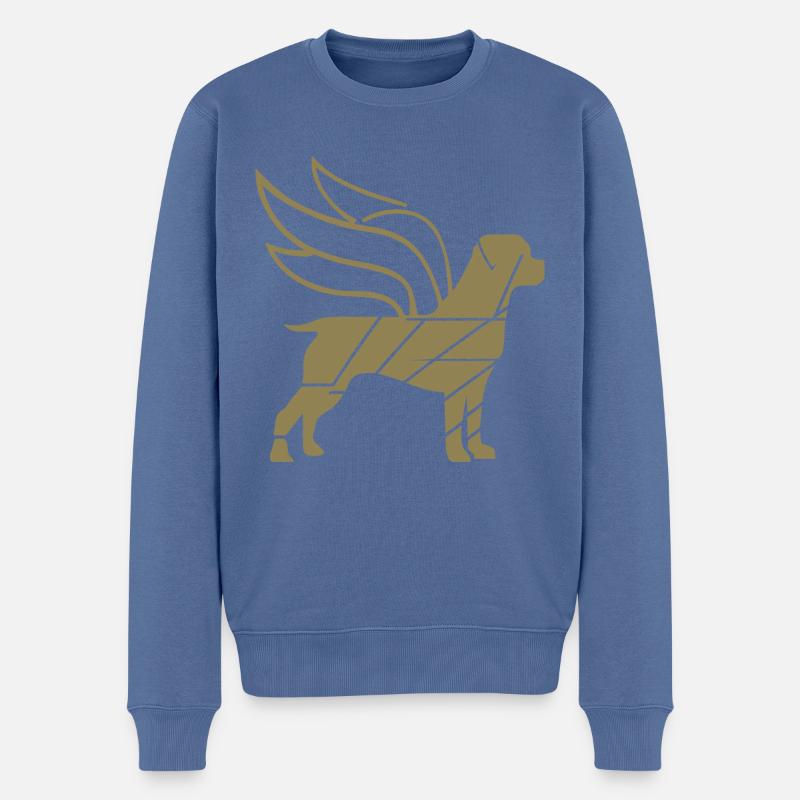 Rottweiler Ange avec Ailes Silhouette - Pull Premium bio Homme - bleu pigeon