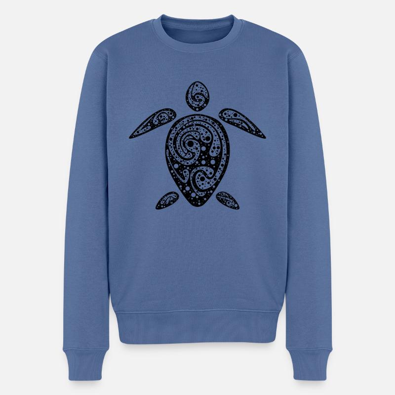 Meeresschildkröte - Männer Premium Bio Pullover - Taubenblau