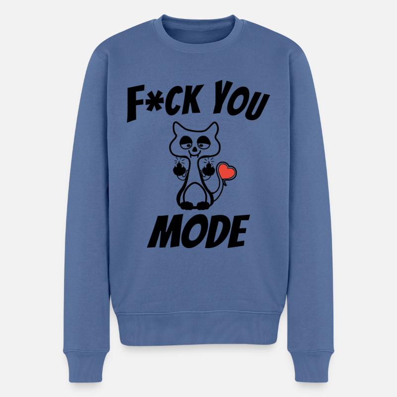Fuck You Modus englisch - Männer Premium Bio Pullover - Taubenblau