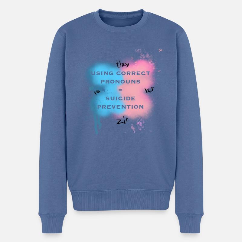 transgender suicide prevention - Männer Premium Bio Pullover - Taubenblau