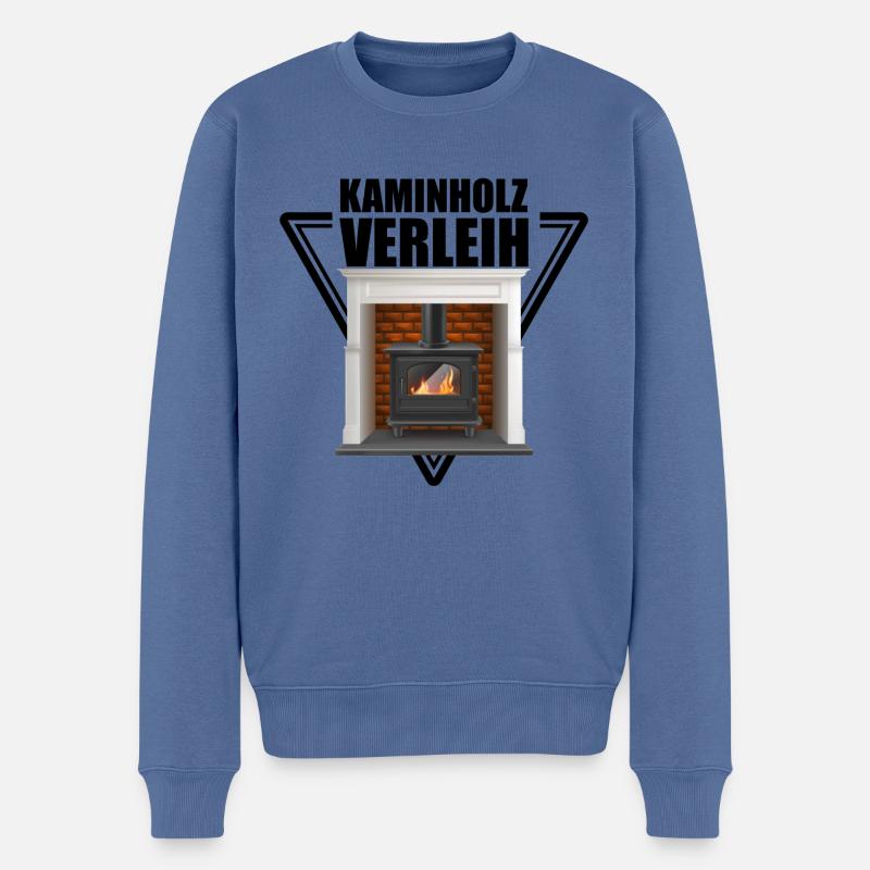 Kaminholz Verleih - Männer Premium Bio Pullover - Taubenblau