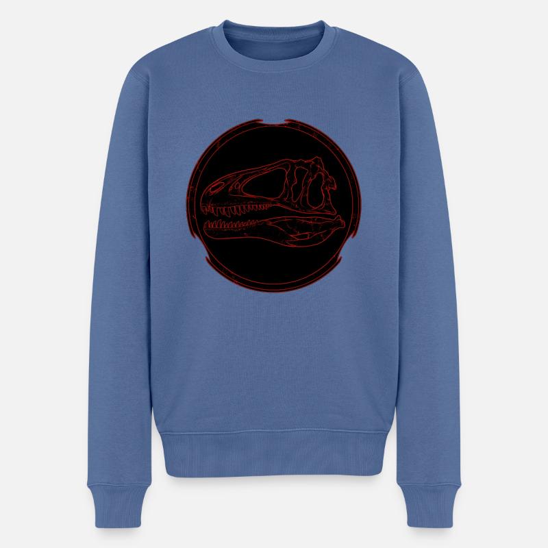 Acrocanthosaurus Fossilschädel - Männer Premium Bio Pullover - Taubenblau