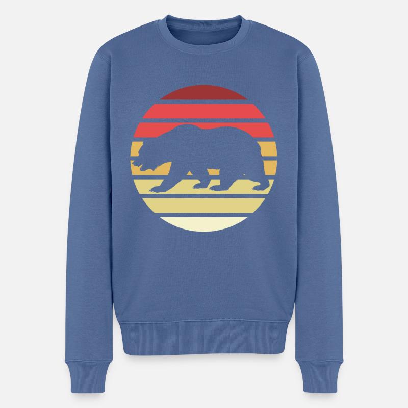 Bär - Männer Premium Bio Pullover - Taubenblau