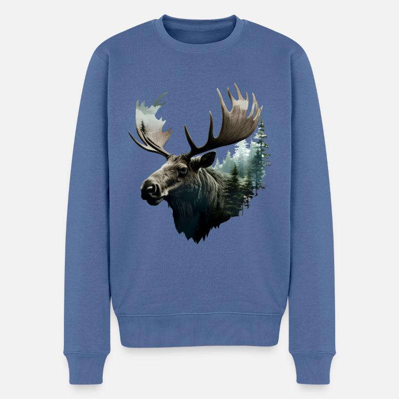 Élan - Pull Premium bio Homme - bleu pigeon