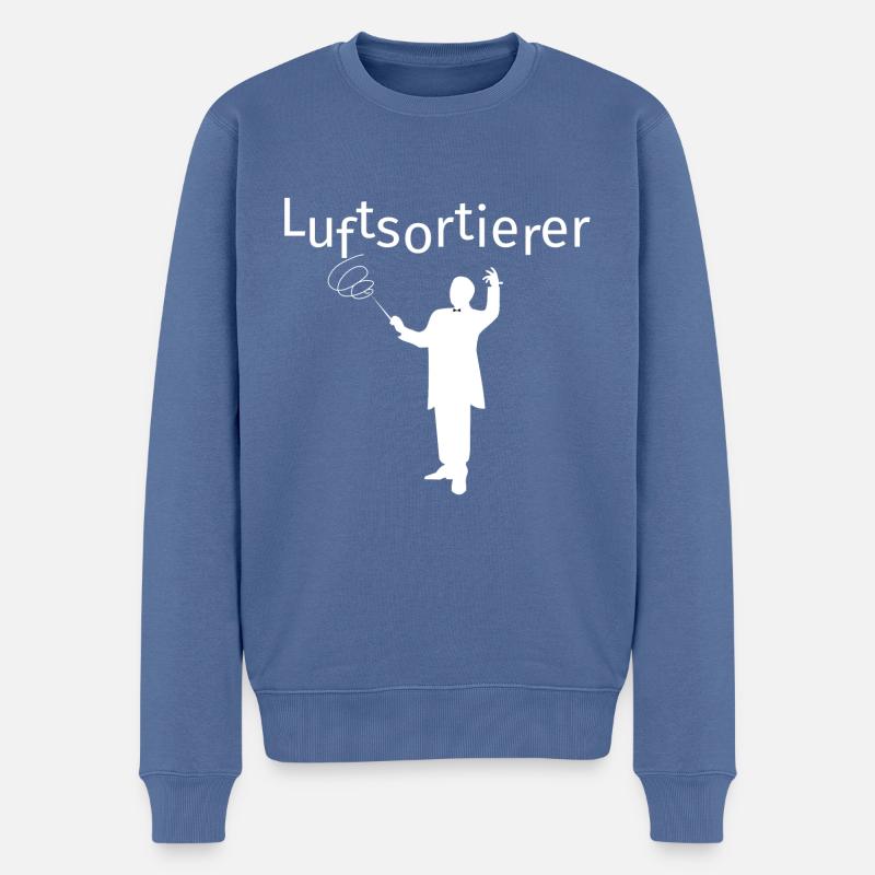 Luftsortierer - Männer Premium Bio Pullover - Taubenblau