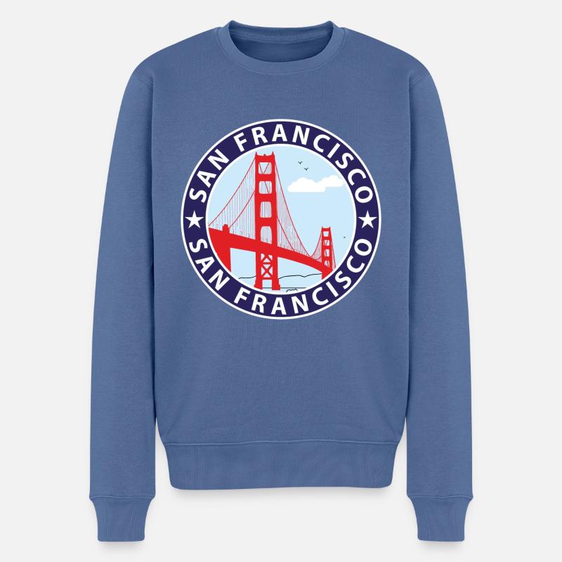 San Francisco - Pull Premium bio Homme - bleu pigeon