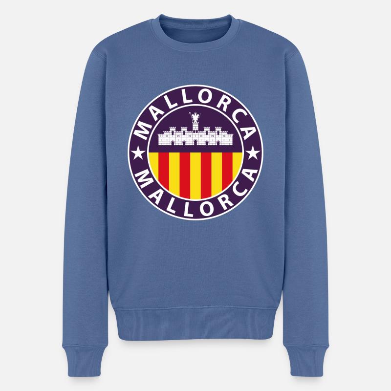 Majorque - Pull Premium bio Homme - bleu pigeon
