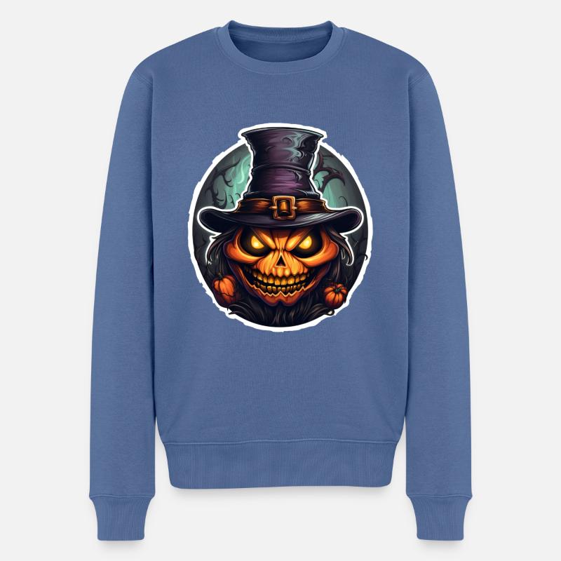Citrouille d’Halloween - Pull Premium bio Homme - bleu pigeon