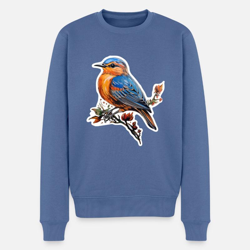 Oiseau - Pull Premium bio Homme - bleu pigeon