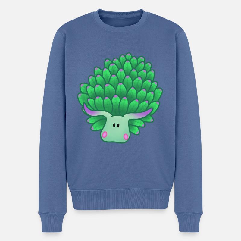 Blattschaf - Männer Premium Bio Pullover - Taubenblau