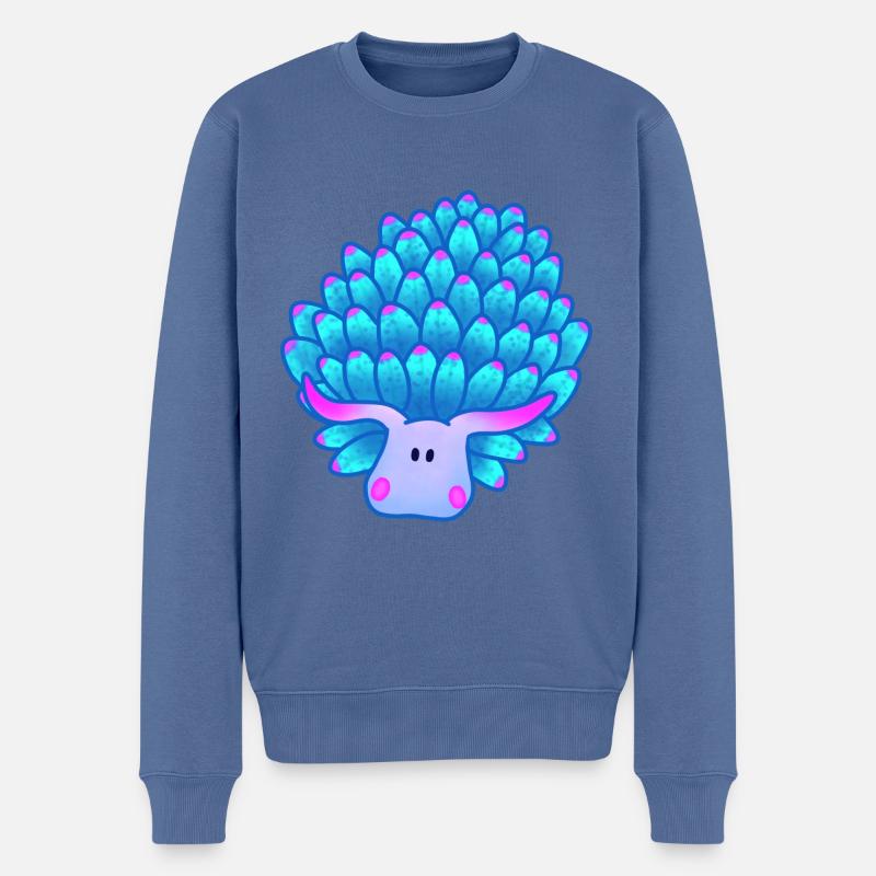 Blattschnecke, Blaue Meeresschnecke - Männer Premium Bio Pullover - Taubenblau