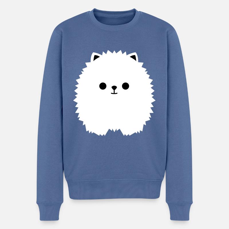 Zwergspitz V1 - Männer Premium Bio Pullover - Taubenblau
