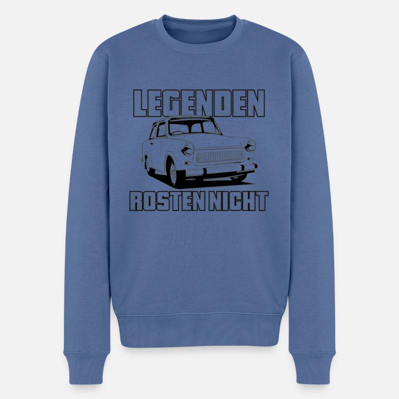 Trabi Trabbi Trabant Pappe DDR Fahrzeug Sprüche - Männer Premium Bio Pullover - Taubenblau