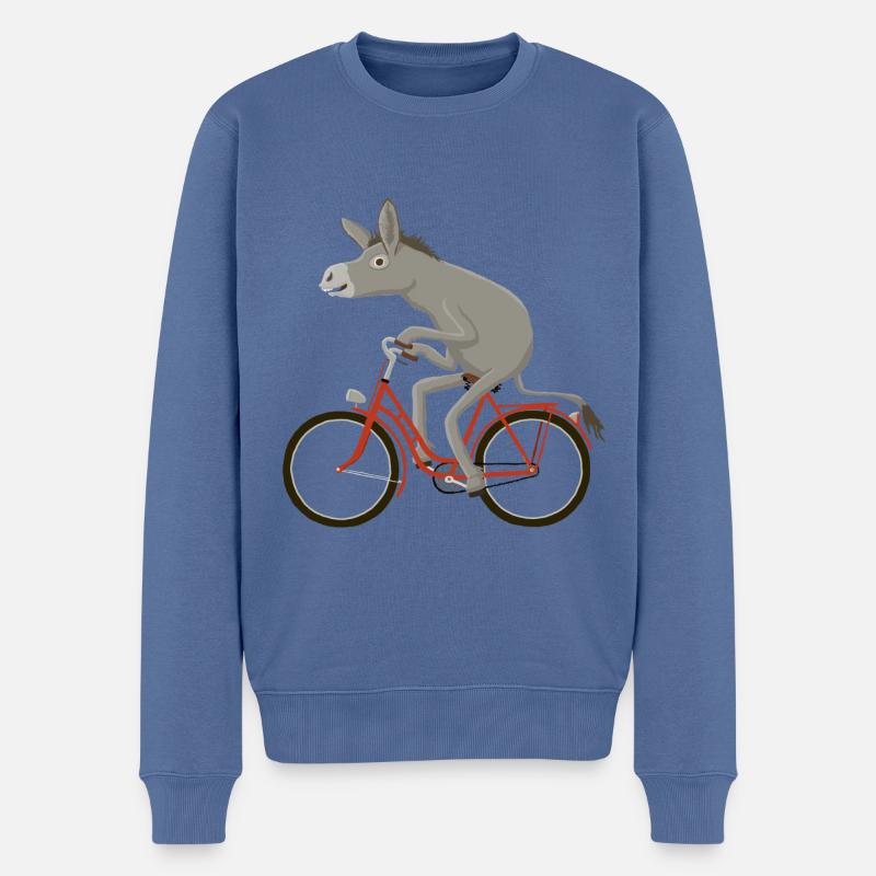 Drahtesel rot - Männer Premium Bio Pullover - Taubenblau