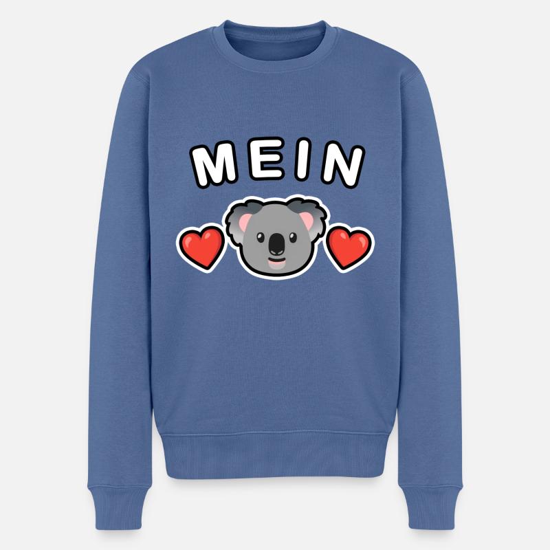 Mein Koala ❤️ - Männer Premium Bio Pullover - Taubenblau
